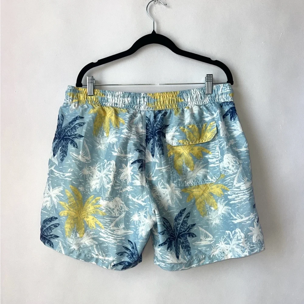 Slate & Stone Blue Tropical Novelty Print Swim‎ Trunks Size XL